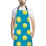 Tennis Theme Pattern Print Bib Apron With Pocket