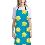 Tennis Theme Pattern Print Bib Apron With Pocket
