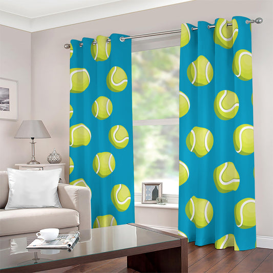 Tennis Theme Pattern Print Blackout Grommet Curtains
