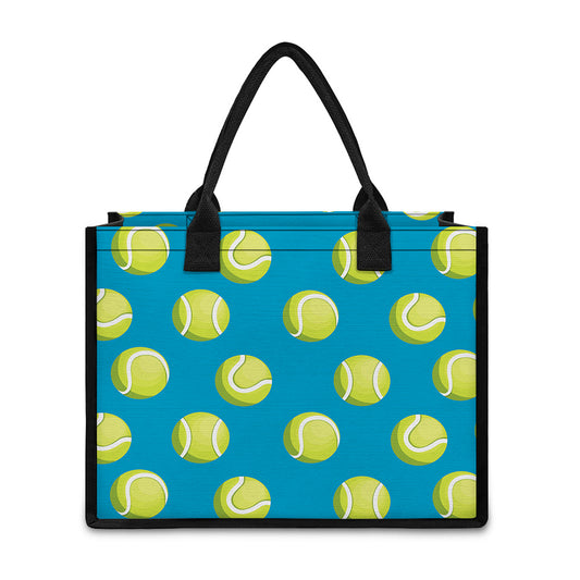 Tennis Theme Pattern Print Canvas Tote Bag