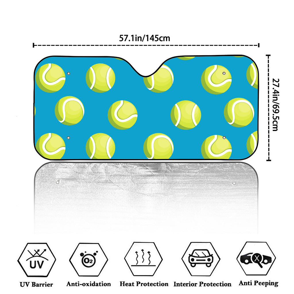 Tennis Theme Pattern Print Car Windshield Sun Shade