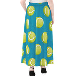 Tennis Theme Pattern Print Chiffon Maxi Skirt