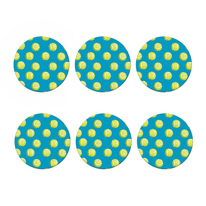 Tennis Theme Pattern Print Coaster Set