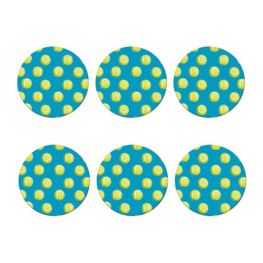 Tennis Theme Pattern Print Coaster Set