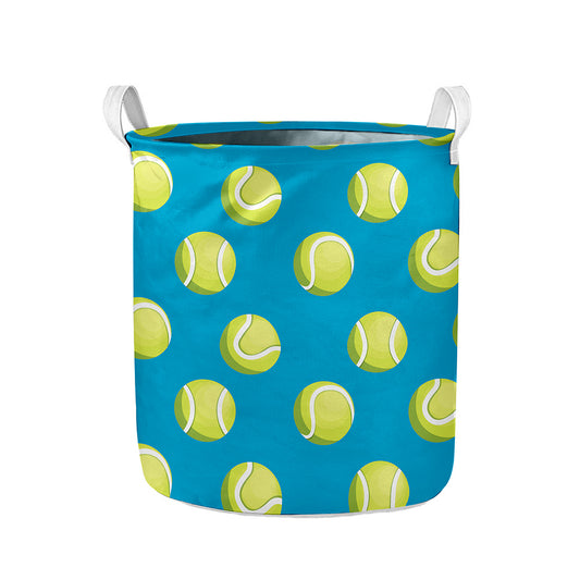 Tennis Theme Pattern Print Collapsible Laundry Basket