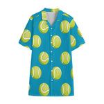 Tennis Theme Pattern Print Cotton Hawaiian Shirt