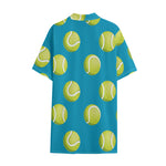 Tennis Theme Pattern Print Cotton Hawaiian Shirt