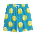 Tennis Theme Pattern Print Cotton Shorts