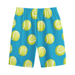 Tennis Theme Pattern Print Cotton Shorts