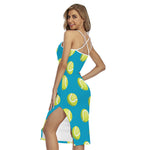 Tennis Theme Pattern Print Cross Back Cami Dress