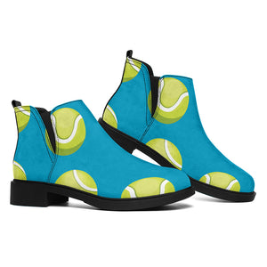 Tennis Theme Pattern Print Flat Ankle Boots