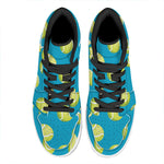 Tennis Theme Pattern Print High Top Leather Sneakers
