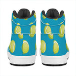 Tennis Theme Pattern Print High Top Leather Sneakers