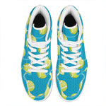 Tennis Theme Pattern Print High Top Leather Sneakers