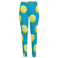 Tennis Theme Pattern Print High-Waisted Pocket Leggings