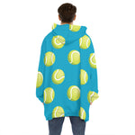 Tennis Theme Pattern Print Hoodie Blanket