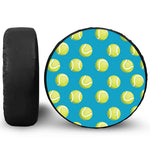 Tennis Theme Pattern Print Leather Spare Tire Cover