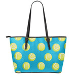 Tennis Theme Pattern Print Leather Tote Bag