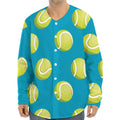 Tennis Theme Pattern Print Long Sleeve Baseball Jersey