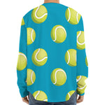 Tennis Theme Pattern Print Long Sleeve Baseball Jersey