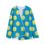 Tennis Theme Pattern Print Long Sleeve Short Coat