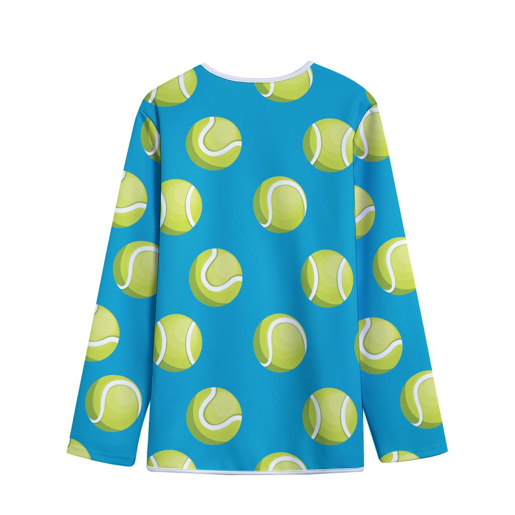 Tennis Theme Pattern Print Long Sleeve Short Coat