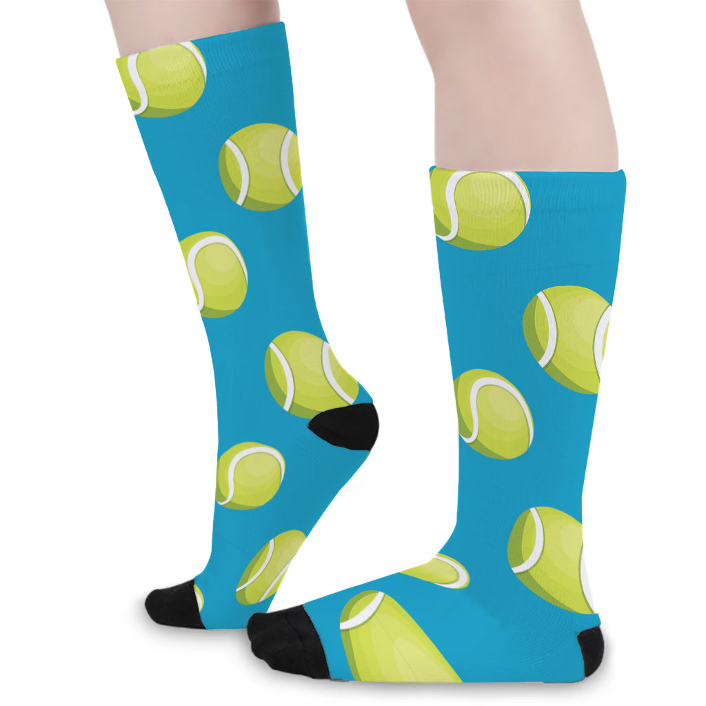 Tennis Theme Pattern Print Long Socks