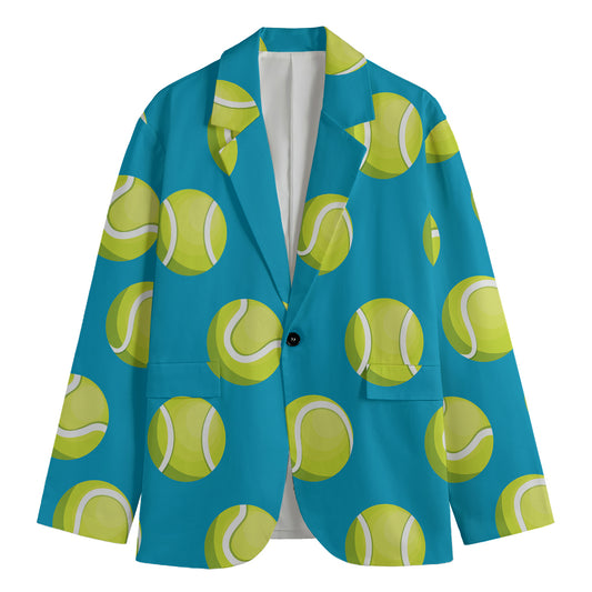 Tennis Theme Pattern Print Men's Blazer