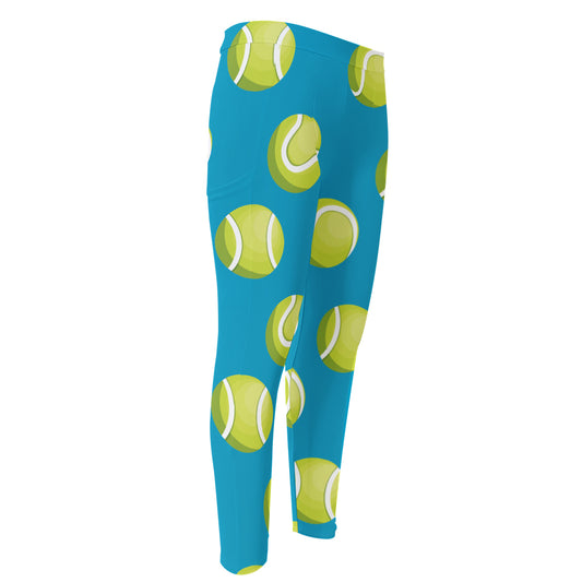 Tennis Theme Pattern Print Men's Compression Pants