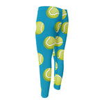 Tennis Theme Pattern Print Men's Compression Pants