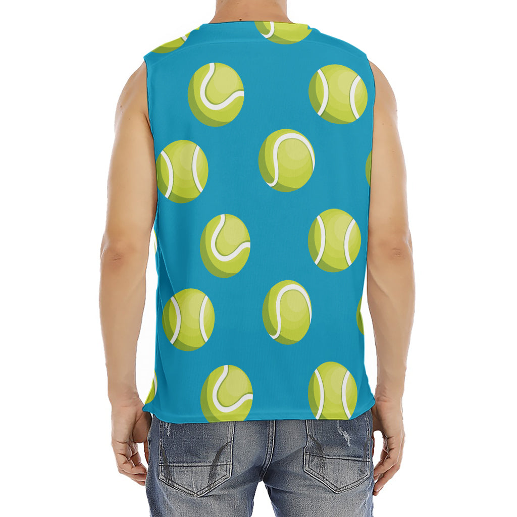 Tennis Theme Pattern Print Men's Fitness Tank Top