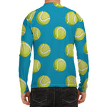 Tennis Theme Pattern Print Men's Long Sleeve Rash Guard