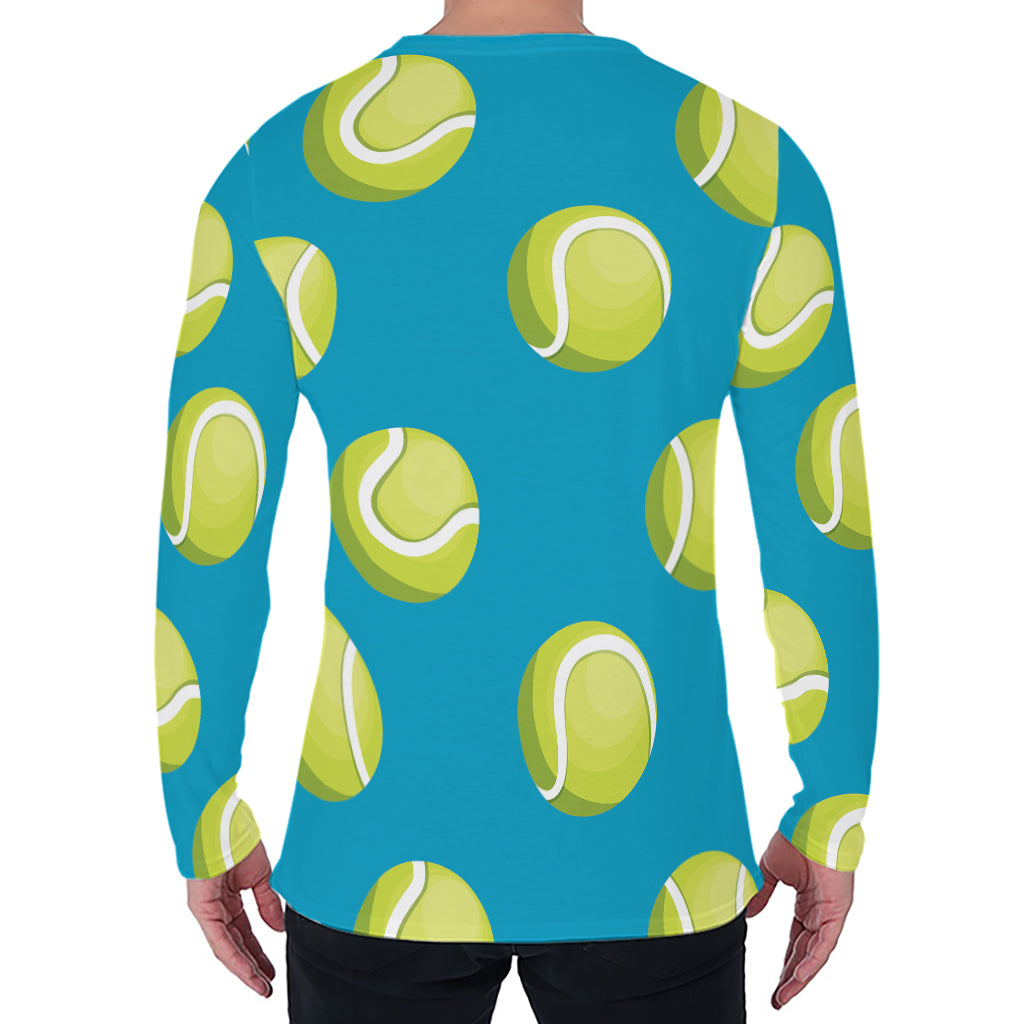 Tennis Theme Pattern Print Men's Long Sleeve T-Shirt