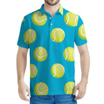 Tennis Theme Pattern Print Men's Polo Shirt