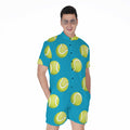 Tennis Theme Pattern Print Men's Romper
