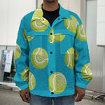 Tennis Theme Pattern Print Men's Shirt Jacket