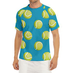 Tennis Theme Pattern Print Men's Short Sleeve Rash Guard