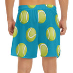 Tennis Theme Pattern Print Men's Split Running Shorts