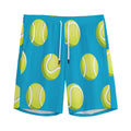 Tennis Theme Pattern Print Men's Athletic Shorts