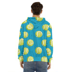 Tennis Theme Pattern Print Men's Velvet Pullover Hoodie