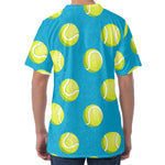 Tennis Theme Pattern Print Men's Velvet T-Shirt