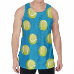 Tennis Theme Pattern Print Men's Velvet Tank Top
