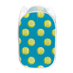 Tennis Theme Pattern Print Mesh Laundry Hamper