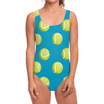 Tennis Theme Pattern Print One Piece Swimsuit