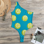 Tennis Theme Pattern Print One Shoulder Bodysuit