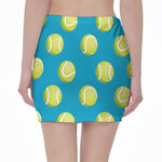 Tennis Theme Pattern Print Pencil Mini Skirt