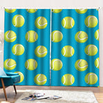 Tennis Theme Pattern Print Pencil Pleat Curtains