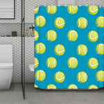Tennis Theme Pattern Print Polyester Shower Curtain