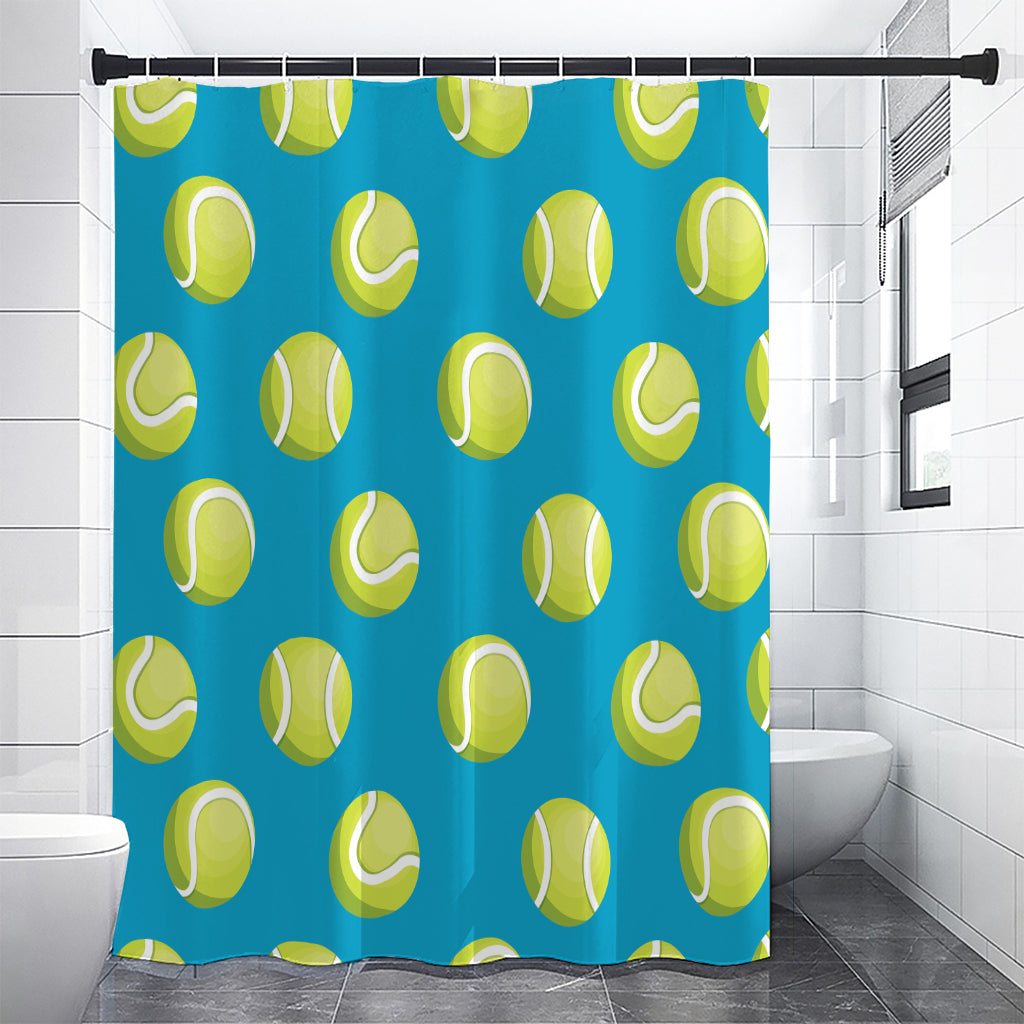 Tennis Theme Pattern Print Premium Shower Curtain