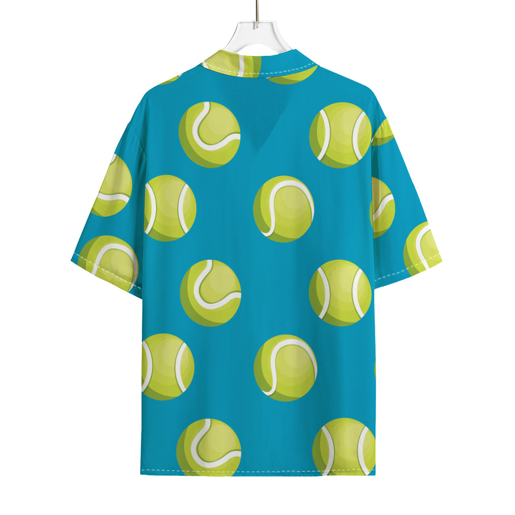 Tennis Theme Pattern Print Rayon Hawaiian Shirt
